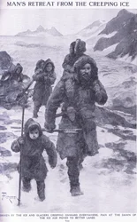 Der Rückzug des Menschen vor dem kriechenden Eis